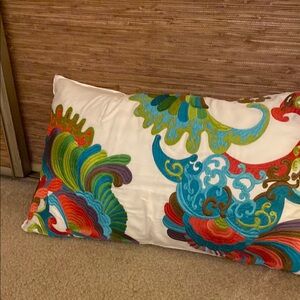 Trina Turk Red and Blue Accent Pillow
